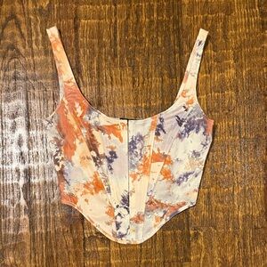 Tie-Dye Corset Top Groovy Funky Fun Pop of Color